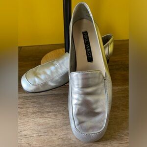 Nine West Silver Loafers